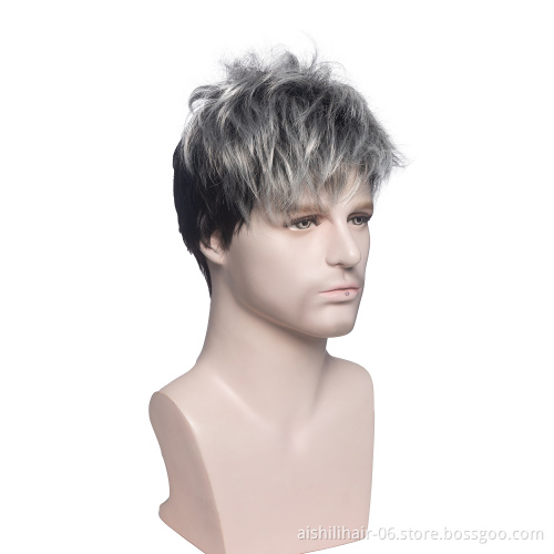 Wholesale price short wig man synthetic wig for men